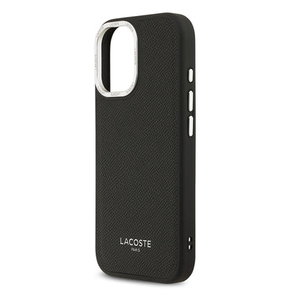 Apple iPhone 17 Kılıf Lacoste Orjinal Lisanslı M-safe Şarj Özellikli Champs Elysees PU Deri Tasarımlı Kapak