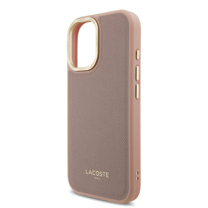 Apple iPhone 17 Kılıf Lacoste Orjinal Lisanslı M-safe Şarj Özellikli Champs Elysees PU Deri Tasarımlı Kapak