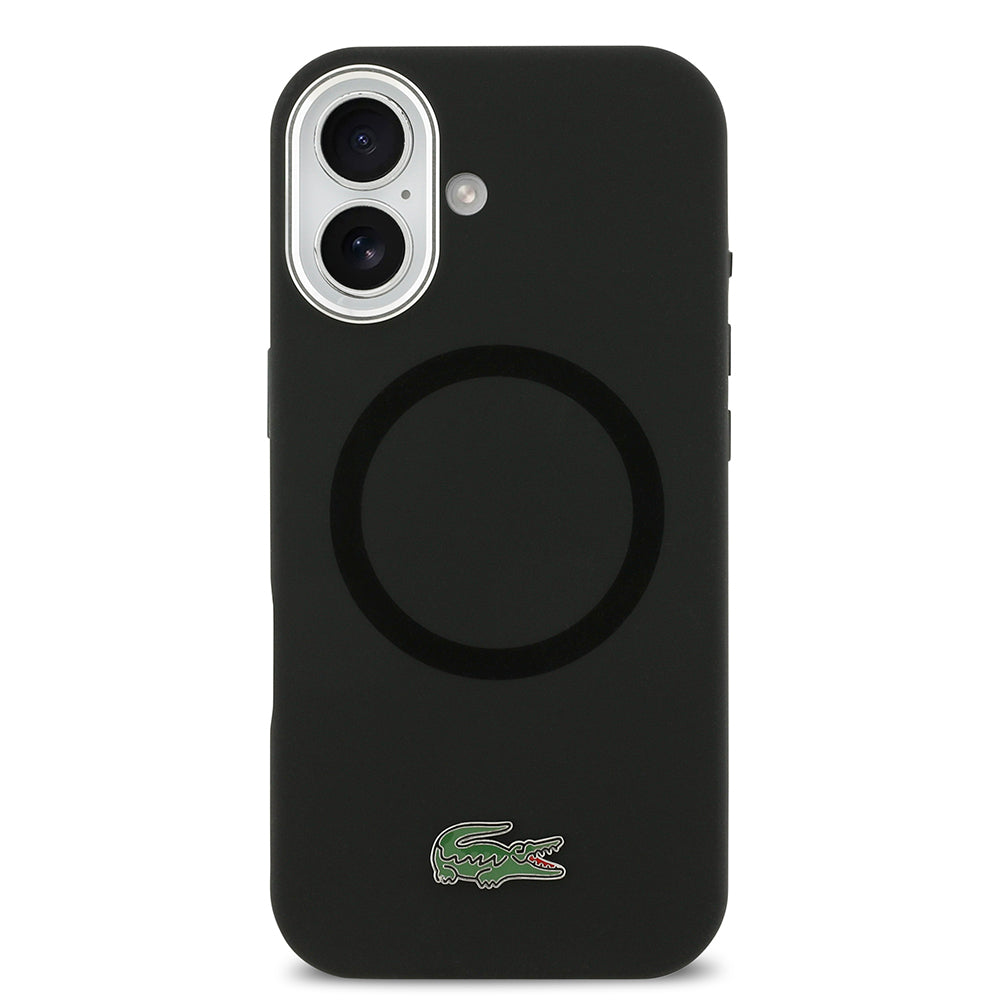 Apple iPhone 17 Kılıf Lacoste Orjinal Lisanslı M-safe Şarj Özellikli İkonik Logolu Metal Kamera Çerçeveli Silikon Kapak