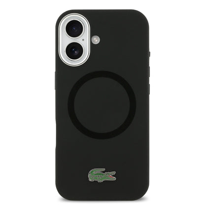 Apple iPhone 17 Kılıf Lacoste Orjinal Lisanslı M-safe Şarj Özellikli İkonik Logolu Metal Kamera Çerçeveli Silikon Kapak