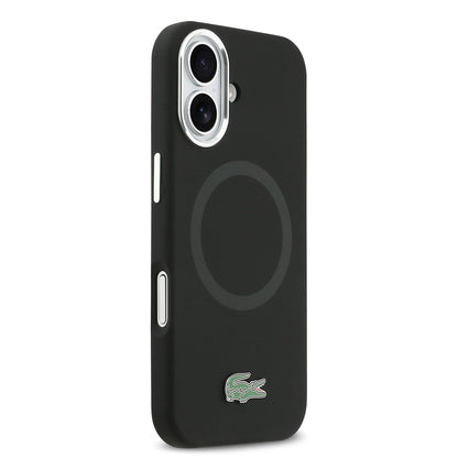Apple iPhone 17 Kılıf Lacoste Orjinal Lisanslı M-safe Şarj Özellikli İkonik Logolu Metal Kamera Çerçeveli Silikon Kapak
