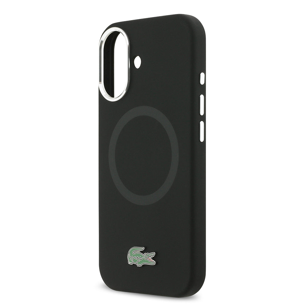 Apple iPhone 17 Kılıf Lacoste Orjinal Lisanslı M-safe Şarj Özellikli İkonik Logolu Metal Kamera Çerçeveli Silikon Kapak