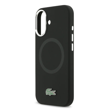 Apple iPhone 17 Kılıf Lacoste Orjinal Lisanslı M-safe Şarj Özellikli İkonik Logolu Metal Kamera Çerçeveli Silikon Kapak