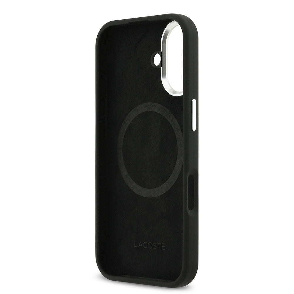 Apple iPhone 17 Kılıf Lacoste Orjinal Lisanslı M-safe Şarj Özellikli İkonik Logolu Metal Kamera Çerçeveli Silikon Kapak