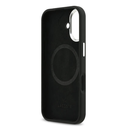Apple iPhone 17 Kılıf Lacoste Orjinal Lisanslı M-safe Şarj Özellikli İkonik Logolu Metal Kamera Çerçeveli Silikon Kapak