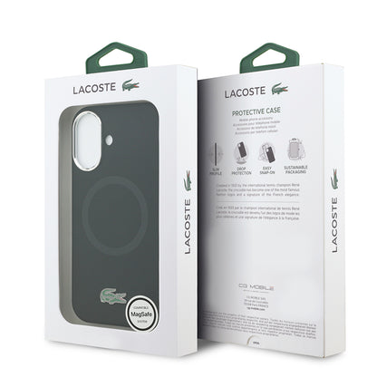 Apple iPhone 17 Kılıf Lacoste Orjinal Lisanslı M-safe Şarj Özellikli İkonik Logolu Metal Kamera Çerçeveli Silikon Kapak