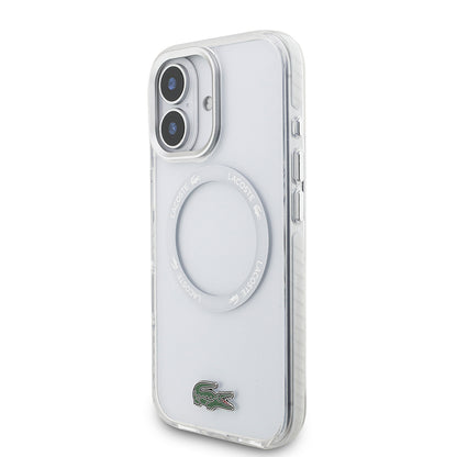Apple iPhone 17 Kılıf Lacoste Orjinal Lisanslı M-safe Şarj Özellikli İkonik Timsah Logolu Buzlu Kapak