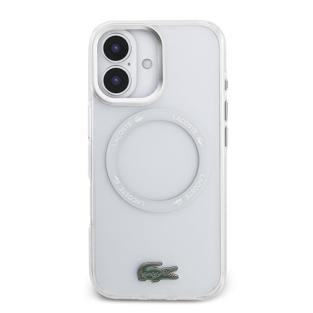 Apple iPhone 17 Kılıf Lacoste Orjinal Lisanslı M-safe Şarj Özellikli İkonik Timsah Logolu Buzlu Kapak
