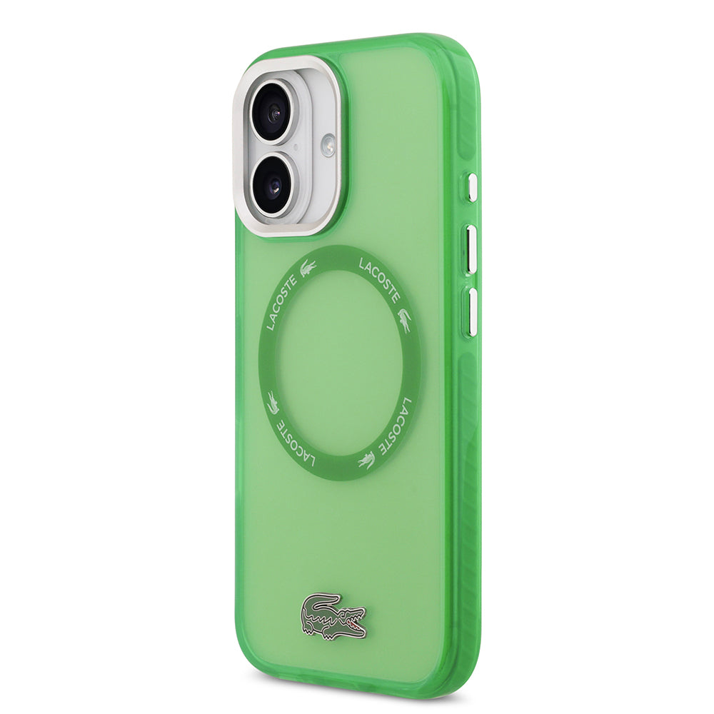 Apple iPhone 17 Kılıf Lacoste Orjinal Lisanslı M-safe Şarj Özellikli İkonik Timsah Logolu Buzlu Kapak