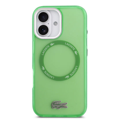 Apple iPhone 17 Kılıf Lacoste Orjinal Lisanslı M-safe Şarj Özellikli İkonik Timsah Logolu Buzlu Kapak