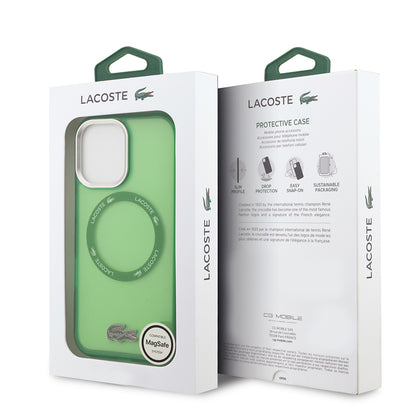 Apple iPhone 17 Kılıf Lacoste Orjinal Lisanslı M-safe Şarj Özellikli İkonik Timsah Logolu Buzlu Kapak