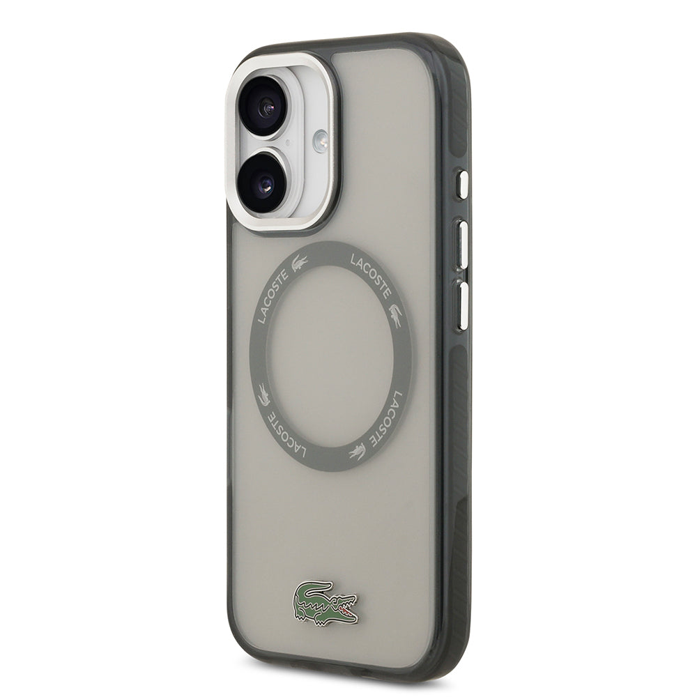 Apple iPhone 17 Kılıf Lacoste Orjinal Lisanslı M-safe Şarj Özellikli İkonik Timsah Logolu Buzlu Kapak