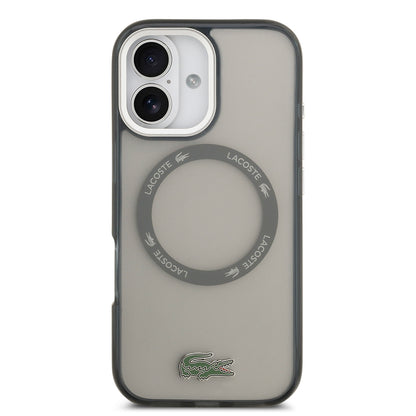 Apple iPhone 17 Kılıf Lacoste Orjinal Lisanslı M-safe Şarj Özellikli İkonik Timsah Logolu Buzlu Kapak