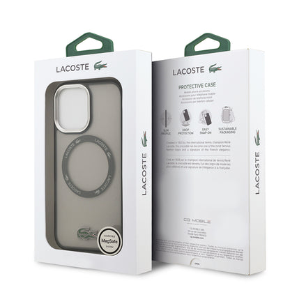 Apple iPhone 17 Kılıf Lacoste Orjinal Lisanslı M-safe Şarj Özellikli İkonik Timsah Logolu Buzlu Kapak