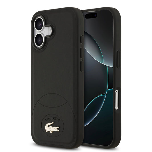Apple iPhone 17 Kılıf Lacoste Orjinal Lisanslı M-safe Şarj Özellikli PU Deri Tasarımlı Metal Logolu Kapak