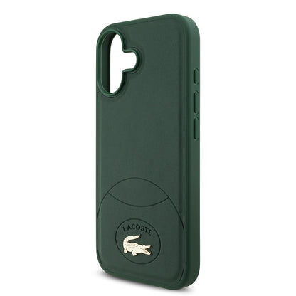 Apple iPhone 17 Kılıf Lacoste Orjinal Lisanslı M-safe Şarj Özellikli PU Deri Tasarımlı Metal Logolu Kapak
