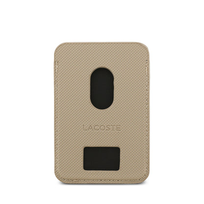 Apple iPhone 17 Kılıf Lacoste Orjinal Lisanslı M-safe Şarj Özellikli PU Pike Desenli Metal Logolu Kartlıklı Kapak