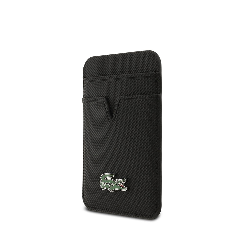 Apple iPhone 17 Kılıf Lacoste Orjinal Lisanslı M-safe Şarj Özellikli PU Pike Desenli Metal Logolu Kartlıklı Kapak