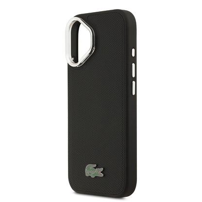 Apple iPhone 17 Kılıf Lacoste Orjinal Lisanslı M-safe Şarj Özellikli PU Pike Desenli Standlı Metal Logolu Kapak