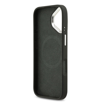 Apple iPhone 17 Kılıf Lacoste Orjinal Lisanslı M-safe Şarj Özellikli PU Pike Desenli Standlı Metal Logolu Kapak