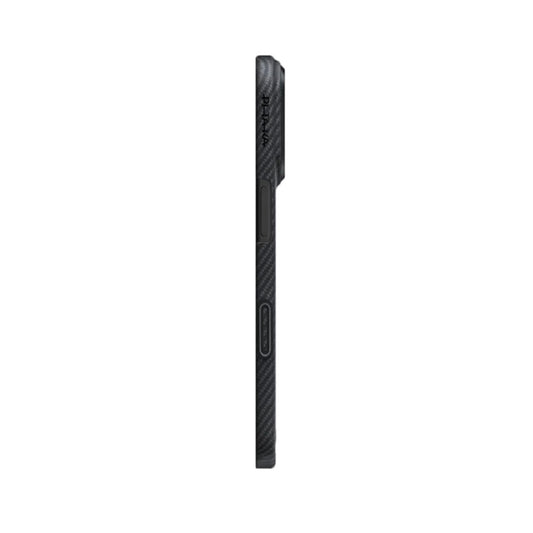 Apple iPhone 17 Kılıf M-safe Şarj Özellikli 1500D Aramid Fiber Pitaka Ultra-Slim Classic Serisi Black-Grey Twill Kapak