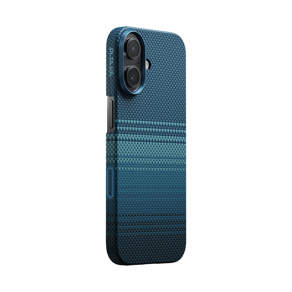 Apple iPhone 17 Kılıf M-safe Şarj Özellikli Aramid Fiber Pitaka Tactile Woven Sunset-Moonrise Serisi Kapak