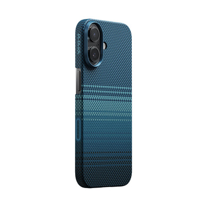 Apple iPhone 17 Kılıf M-safe Şarj Özellikli Aramid Fiber Pitaka Tactile Woven Sunset-Moonrise Serisi Kapak