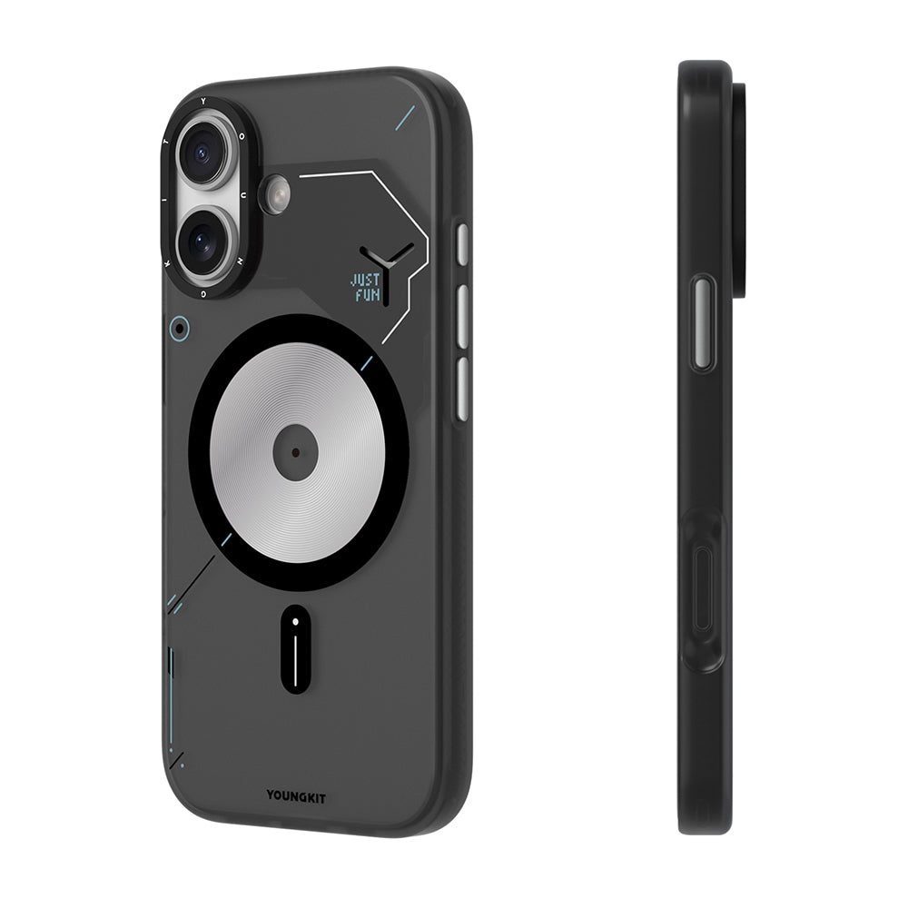 Apple iPhone 17 Kılıf M-safe Şarj Özellikli Disk Desenli Youngkit Disc Battle Kapak