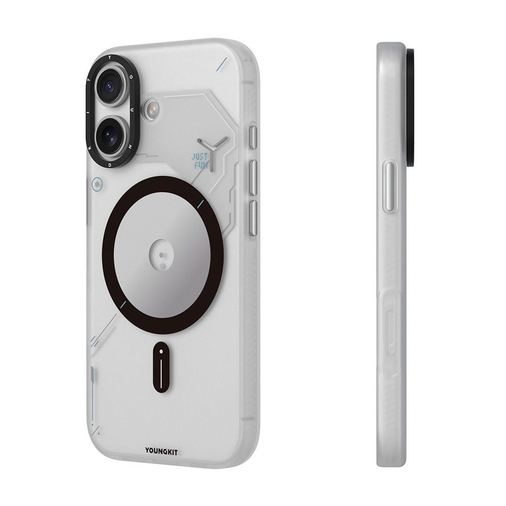 Apple iPhone 17 Kılıf M-safe Şarj Özellikli Disk Desenli Youngkit Disc Battle Kapak