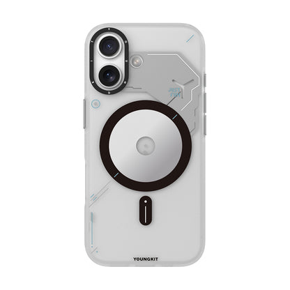 Apple iPhone 17 Kılıf M-safe Şarj Özellikli Disk Desenli Youngkit Disc Battle Kapak