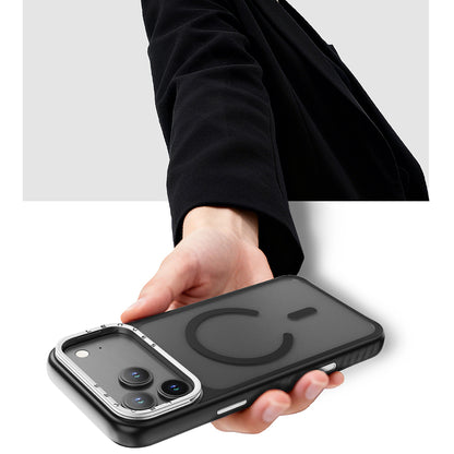 Apple iPhone 17 Kılıf M-safe Şarj Özellikli Metal Kamera Standlı Lenyes CK226 PC Kapak