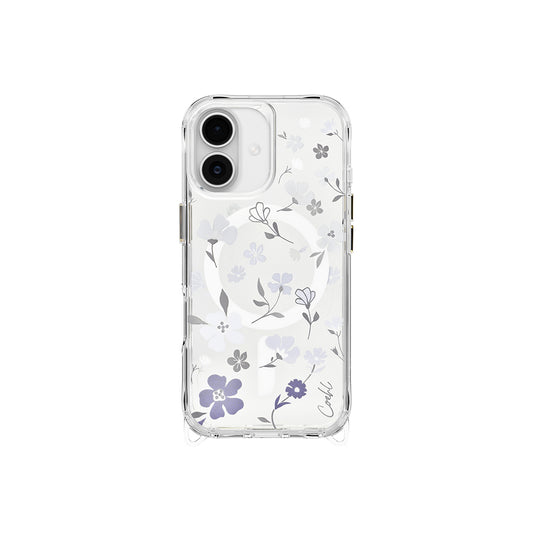 Apple iPhone 17 Kılıf M-safe Şarj Özellikli Şeffaf Arka Yüzey Çiçekli Coehl Amara Kapak