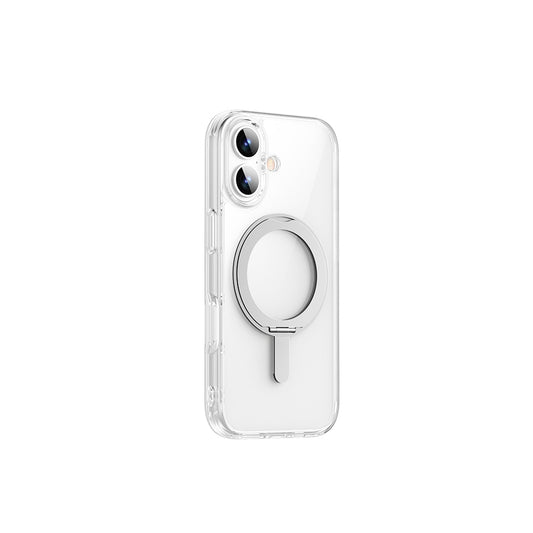 Apple iPhone 17 Kılıf M-safe Şarj Özellikli Wiwu MCC-201 iShield Ultra Serisi Standlı Crystal Sert PC Kapak