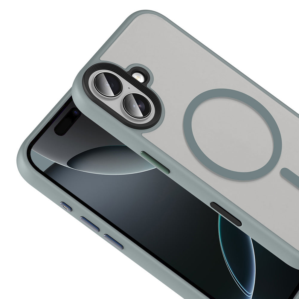 Apple iPhone 17 Kılıf Mat Arka Yüzey Wireless Şarj Özellikli Zore Flet M-safe Kapak
