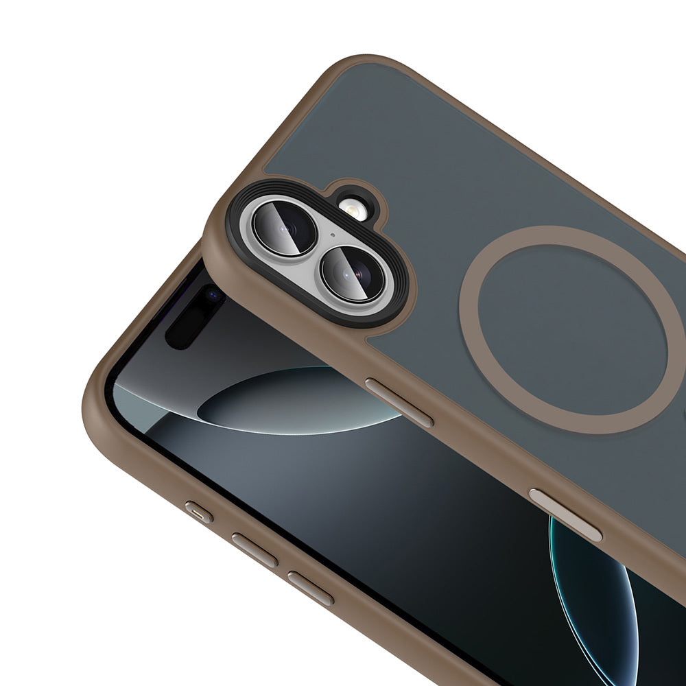 Apple iPhone 17 Kılıf Mat Arka Yüzey Wireless Şarj Özellikli Zore Flet M-safe Kapak