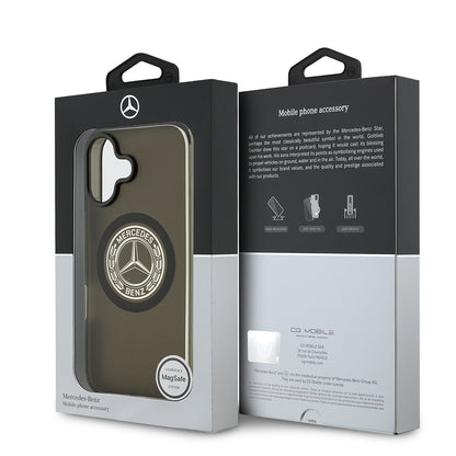 Apple iPhone 17 Kılıf Mercedes Benz Orjinal Lisanslı M-safe Şarj Özellikli Buzlu PC Nostaljik Yıldız Dizayn Kapak
