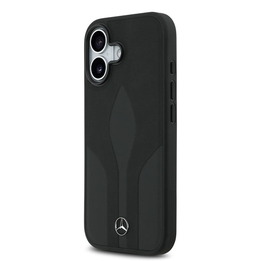 Apple iPhone 17 Kılıf Mercedes Benz Orjinal Lisanslı M-safe Şarj Özellikli Dokulu Desenli Deri Kapak