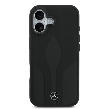 Apple iPhone 17 Kılıf Mercedes Benz Orjinal Lisanslı M-safe Şarj Özellikli Dokulu Desenli Deri Kapak