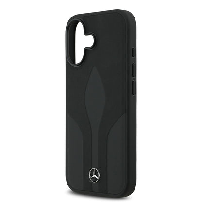 Apple iPhone 17 Kılıf Mercedes Benz Orjinal Lisanslı M-safe Şarj Özellikli Dokulu Desenli Deri Kapak