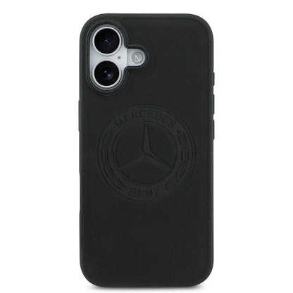 Apple iPhone 17 Kılıf Mercedes Benz Orjinal Lisanslı M-safe Şarj Özellikli Hakiki Deri Nostaljik Yıldız Dizayn Kapak