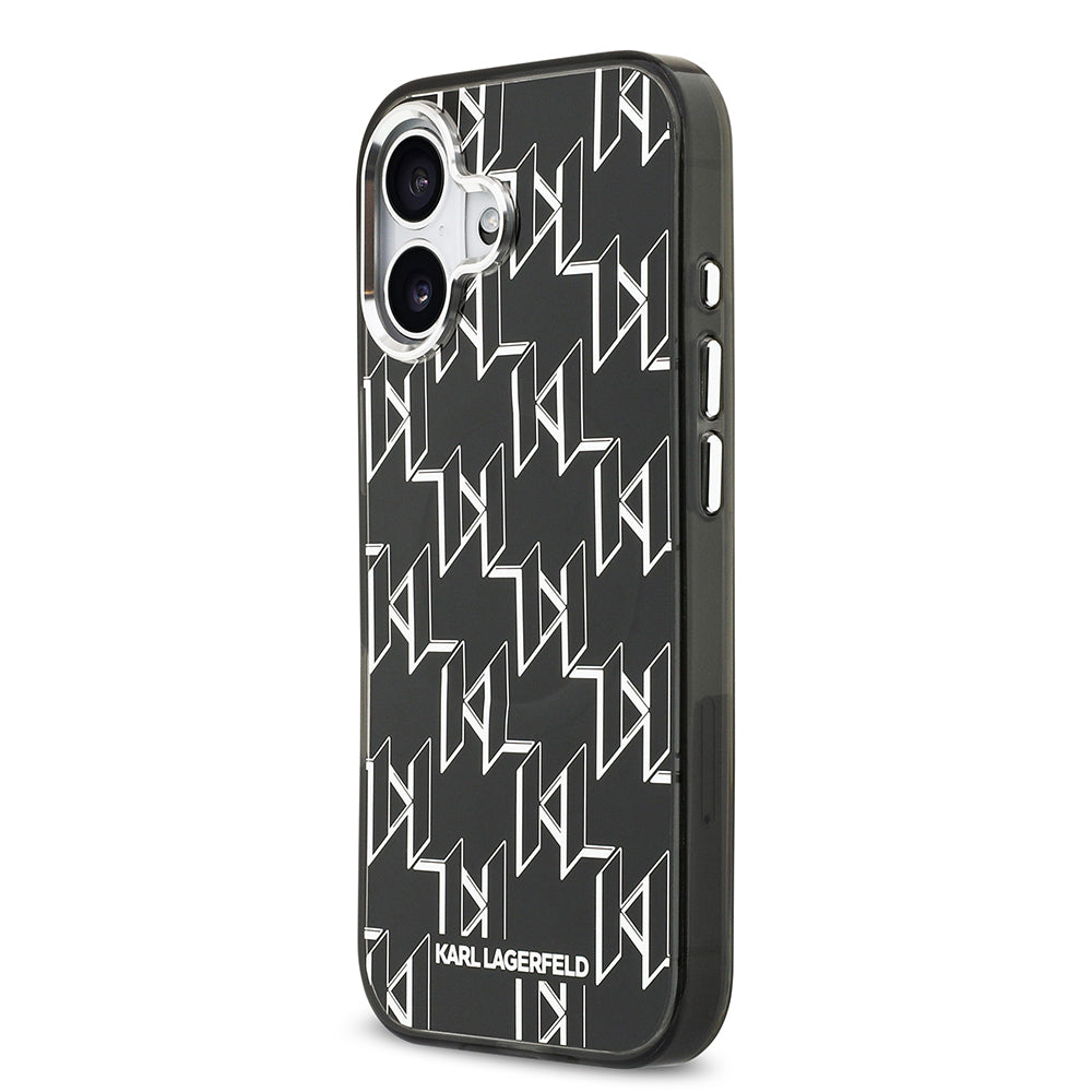 Apple iPhone 17 Kılıf Orjinal Lisanslı M-safe Şarj Özellikli Karl Lagerfeld IML Baskılı Monogram Dizayn Kapak