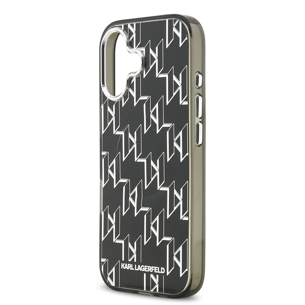 Apple iPhone 17 Kılıf Orjinal Lisanslı M-safe Şarj Özellikli Karl Lagerfeld IML Baskılı Monogram Dizayn Kapak