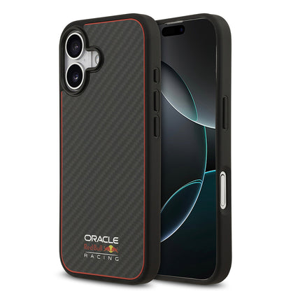 Apple iPhone 17 Kılıf Redbull Orjinal Lisanslı M-safe Şarj Özellikli Karbon Fiber Parlayan Logolu Kapak