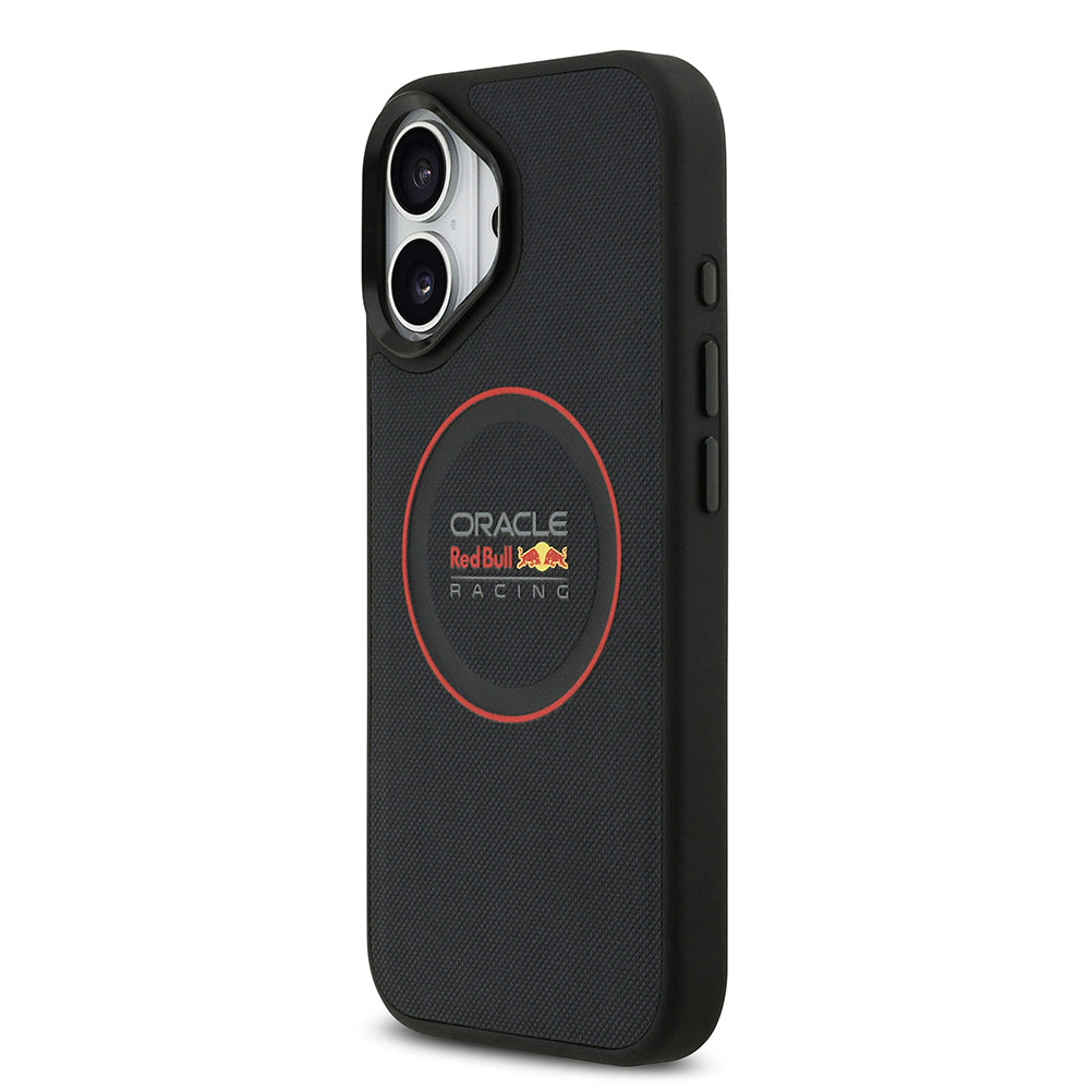 Apple iPhone 17 Kılıf Redbull Orjinal Lisanslı M-safe Şarj Özellikli Kırmızı Halka ve Logo Kabartmalı PU Deri Kapak