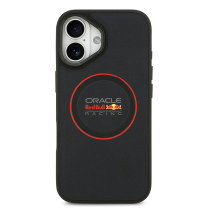 Apple iPhone 17 Kılıf Redbull Orjinal Lisanslı M-safe Şarj Özellikli Kırmızı Halka ve Logo Kabartmalı PU Deri Kapak