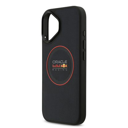 Apple iPhone 17 Kılıf Redbull Orjinal Lisanslı M-safe Şarj Özellikli Kırmızı Halka ve Logo Kabartmalı PU Deri Kapak