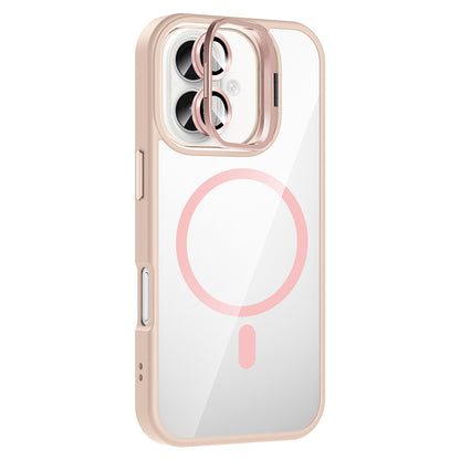 Apple iPhone 17 Kılıf Standlı ve Kamera Lens Hediyeli M-Safe Şarj Özellikli Zore Etro Kapak