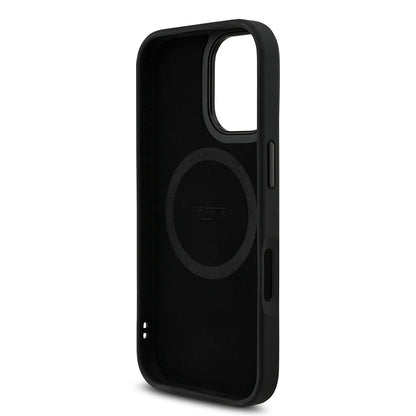 Apple iPhone 17 Kılıf TUMI M-safe Şarj Özellikli Deri Noktalı Dizayn Kapak