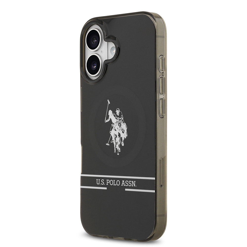 Apple iPhone 17 Kılıf U.S. Polo Assn. Orjinal Lisanslı M-safe Şarj Özellikli IML Double Horse Stripe Logolu Kapak