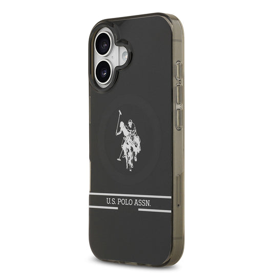 Apple iPhone 17 Kılıf U.S. Polo Assn. Orjinal Lisanslı M-safe Şarj Özellikli IML Double Horse Stripe Logolu Kapak